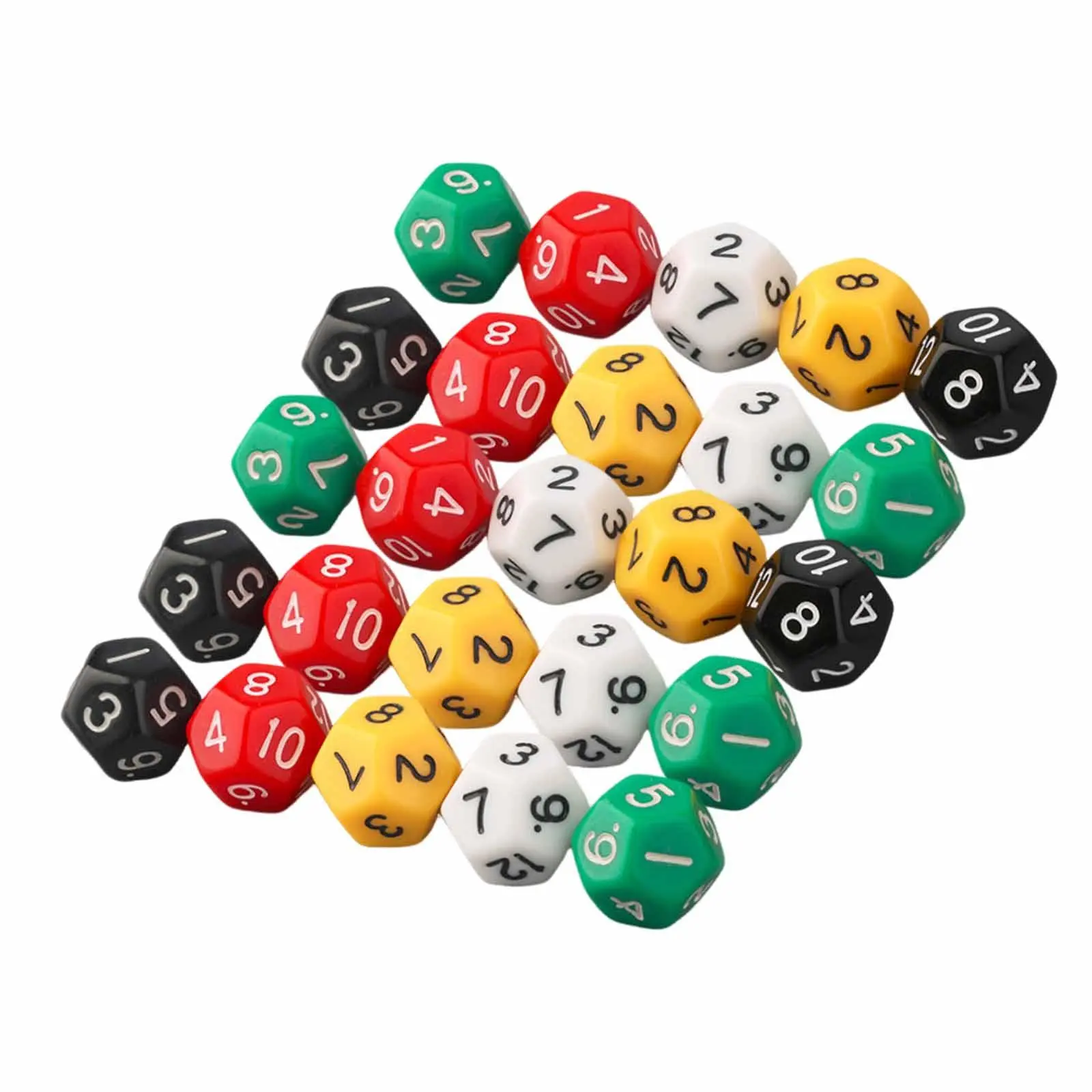 25Pcs Polyhedral Dice Party Favors Eaducational Material Tabletop Game Teaching Aids Retro Style Acrylic D12 Multisided Dice