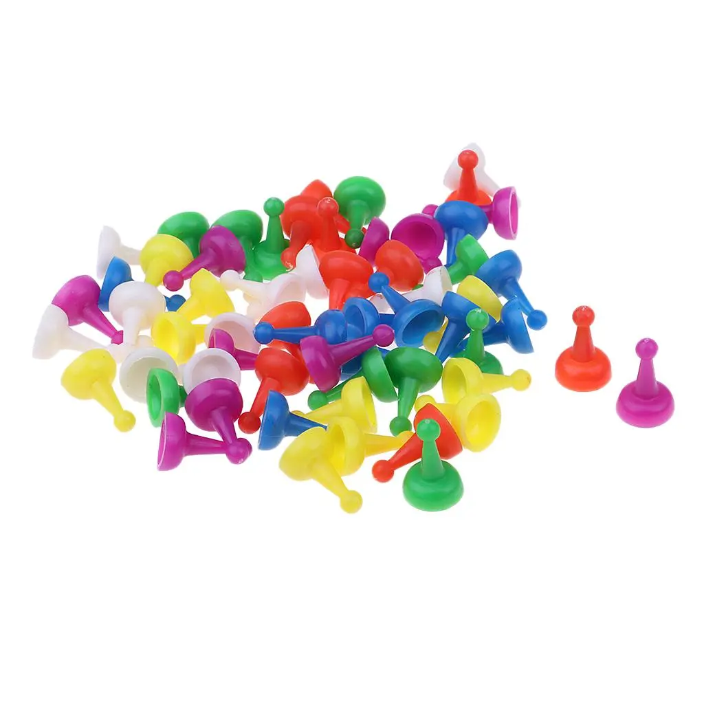 60Pcs Board Game Chess Pieces Checkers Plastic Accessories for Halma Chess Checkers Chess Game Chessman