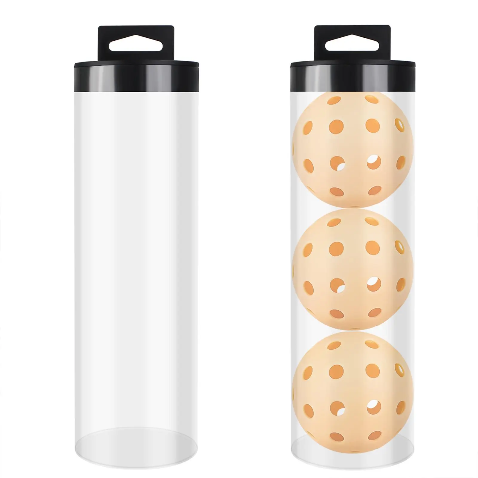 Tennis Ball Can with Cover Clear Travel Balls Container Outdoor Ball Storage for Golf Practice Training Accessories