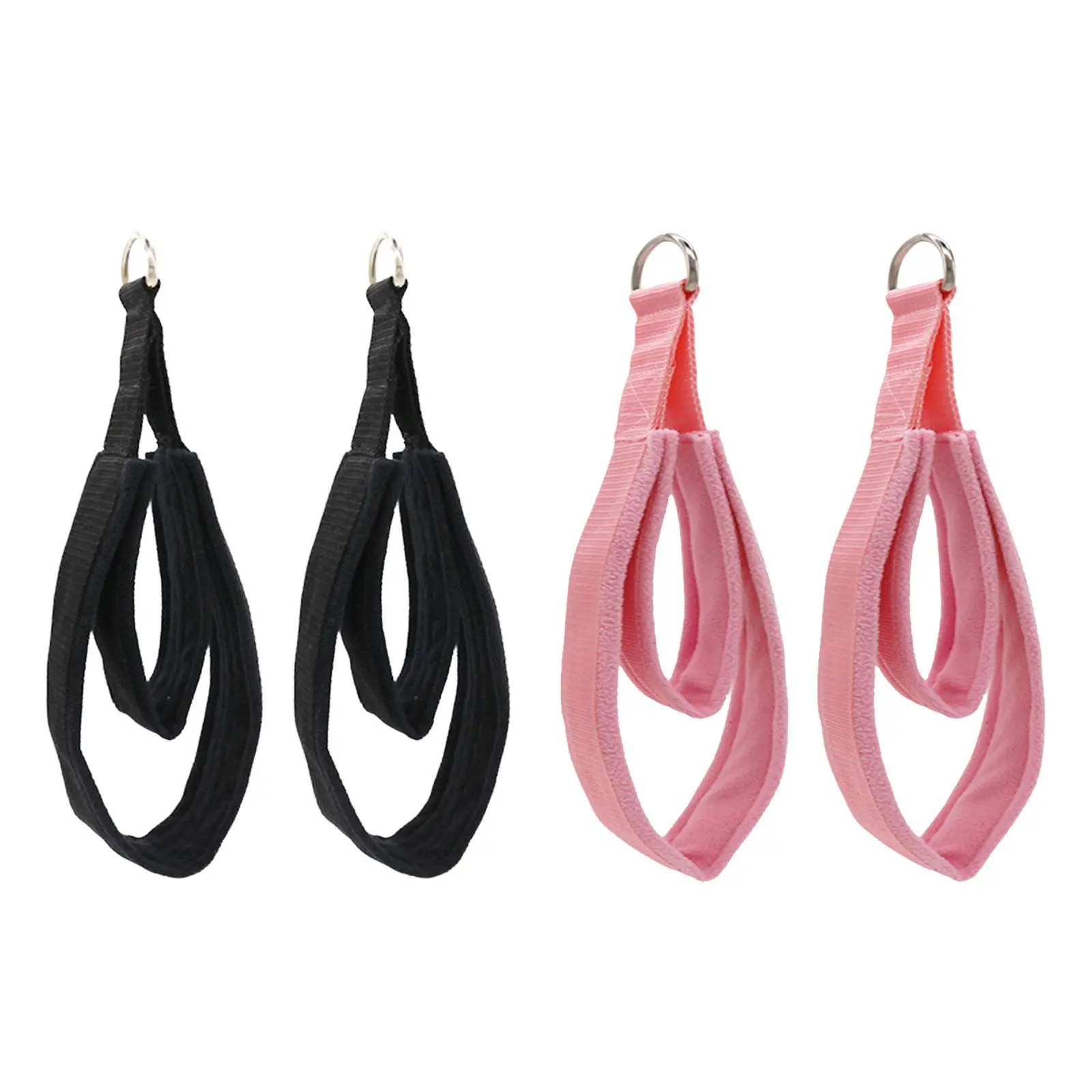 2x Pilates Straps D Rings Straps Stretch Exercise Band Nonslip Handle for