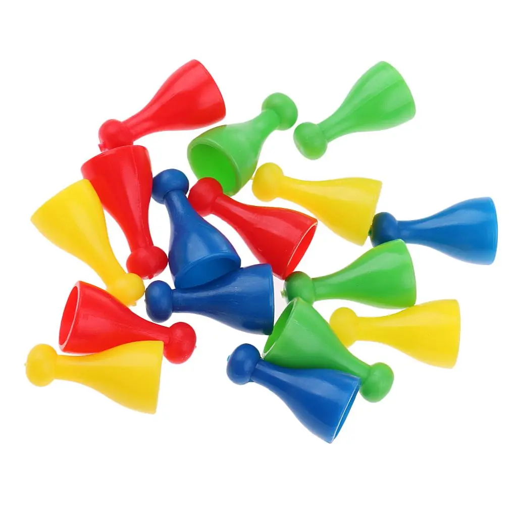 16pcs Plastic Chess Pieces Replacement Set, Spare Chess Draughts Game Parts Ludo Chess Accessories for Boys and Girls
