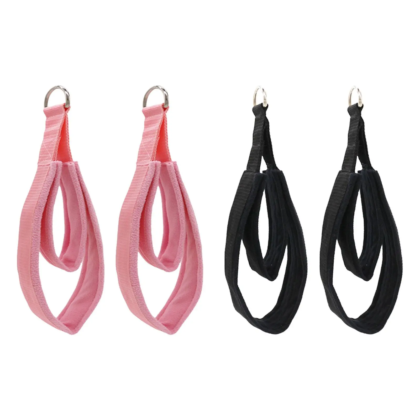 2x Pilates Straps D Rings Straps Stretch Exercise Band Nonslip Handle for