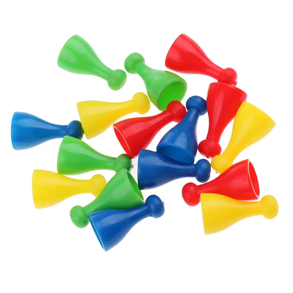 16pcs Plastic Chess Pieces Replacement Set, Spare Chess Draughts Game Parts Ludo Chess Accessories for Boys and Girls