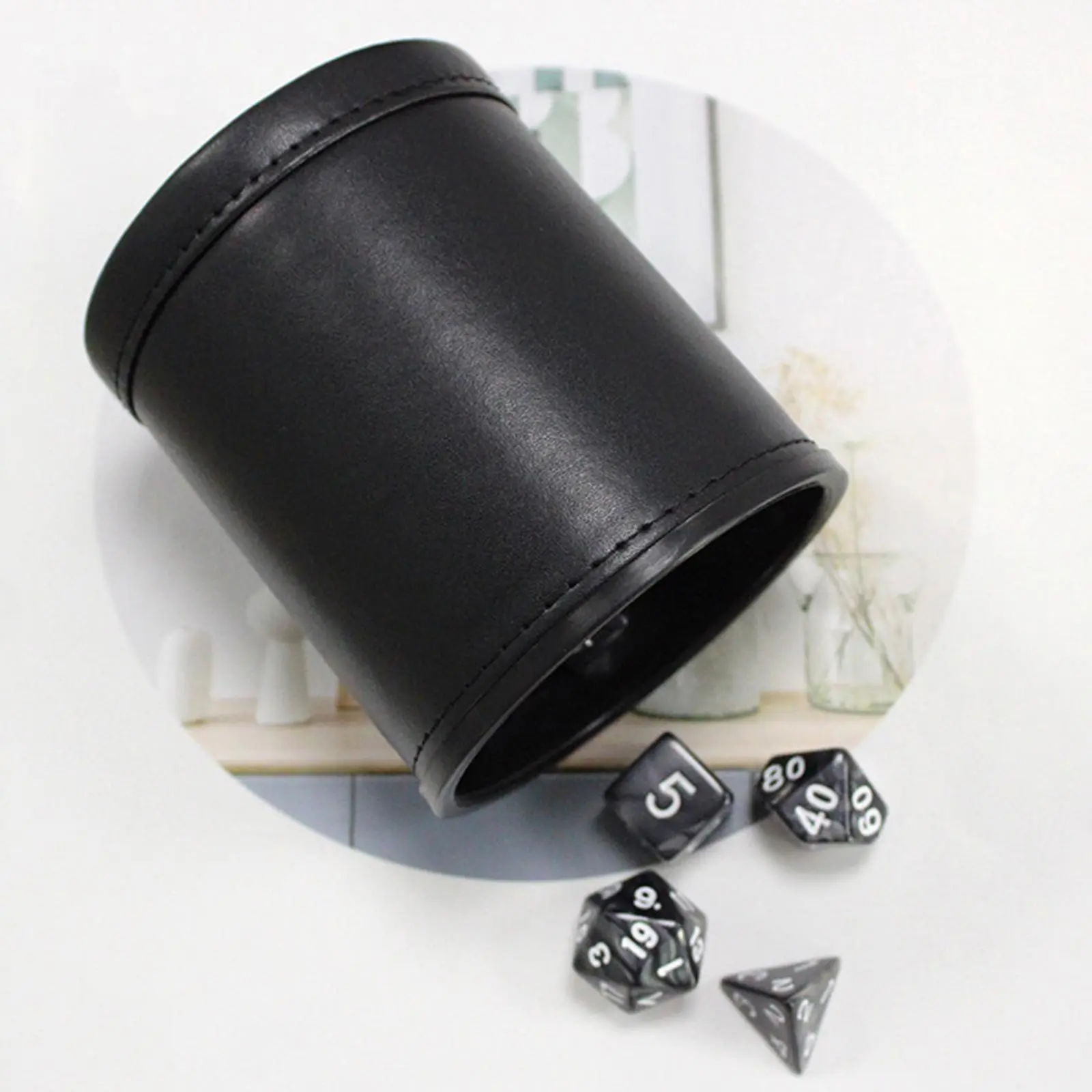 Protable Dice Cup Dice Game Supplies Professional Entertainment Leather Dice Box Dice Decider Dice Shaker for Club Bar Ktv Party