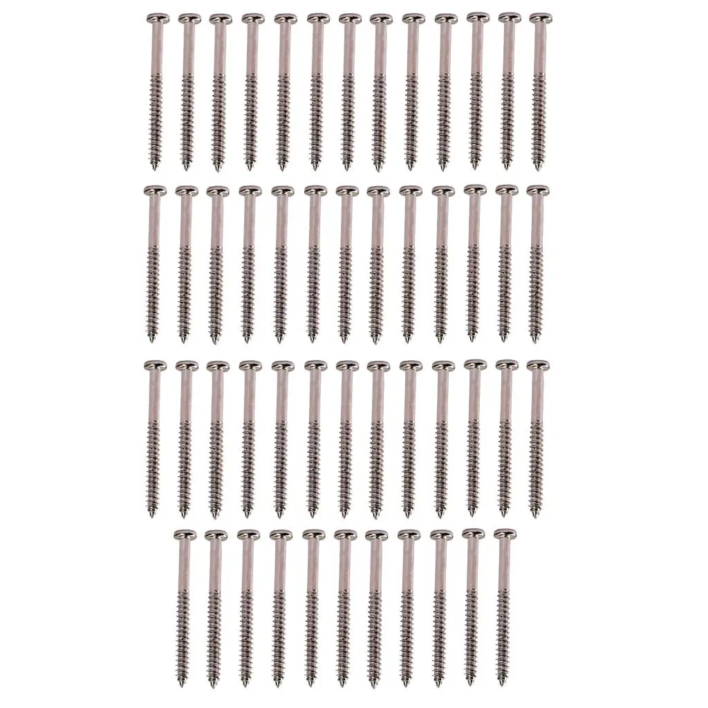 Tooyful 50 Pieces Bass Steel Guitar Pickup Mounting Screws for JB P90 Pickup Replacement Stringed Instruments Accessories
