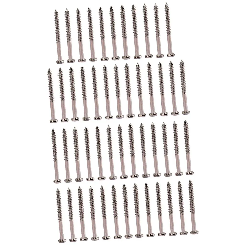 Tooyful 50 Pieces Bass Steel Guitar Pickup Mounting Screws for JB P90 Pickup Replacement Stringed Instruments Accessories
