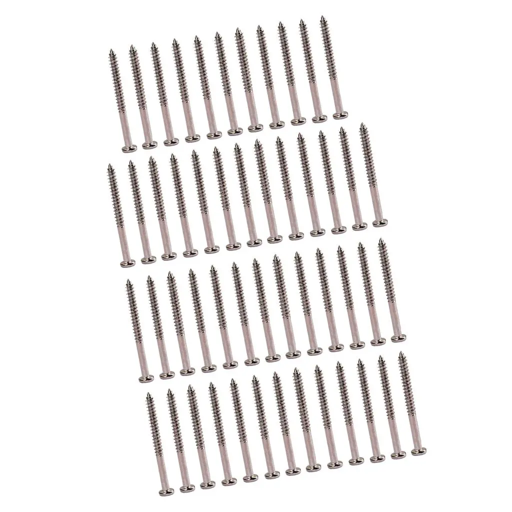 Tooyful 50 Pieces Bass Steel Guitar Pickup Mounting Screws for JB P90 Pickup Replacement Stringed Instruments Accessories