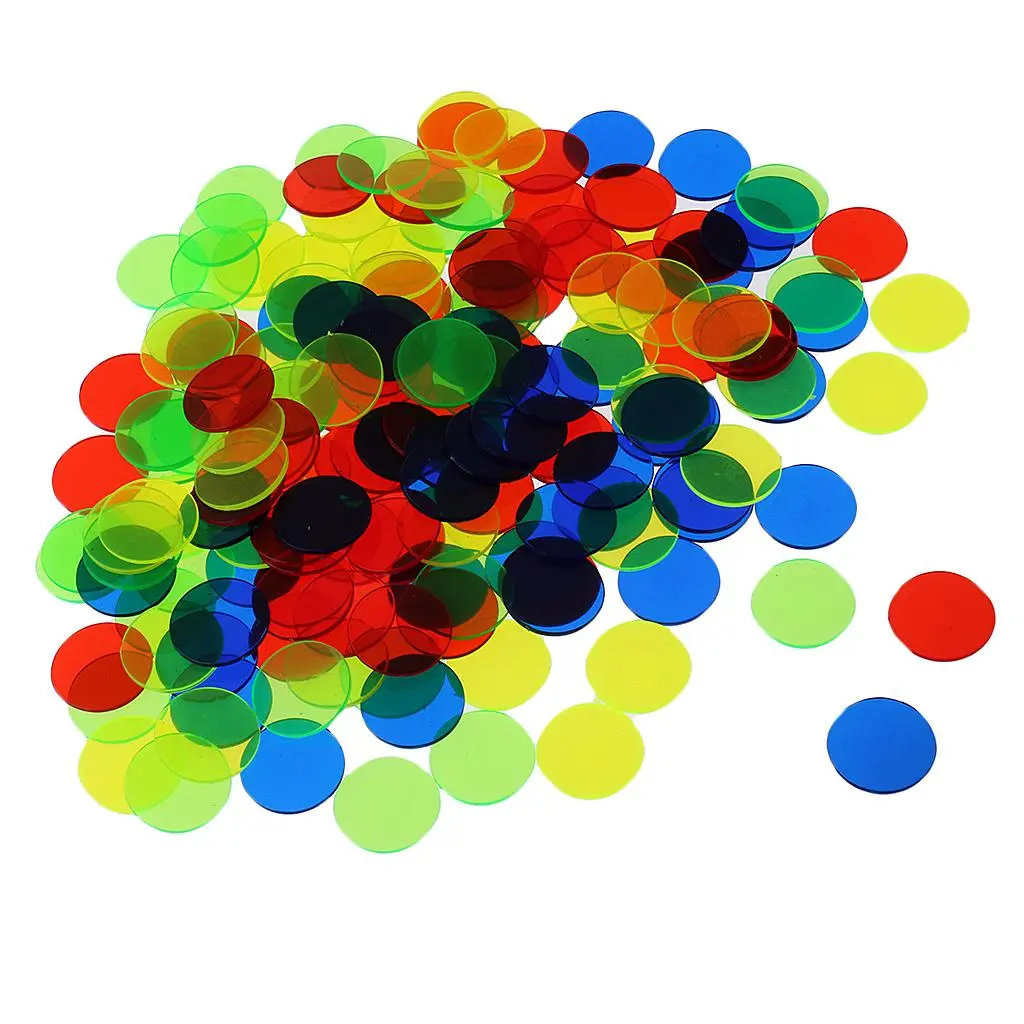 3/4 Inch Plastic Bingo Markers Chips Number Counters Pack of 100 Board Game Bingo Chips for Children
