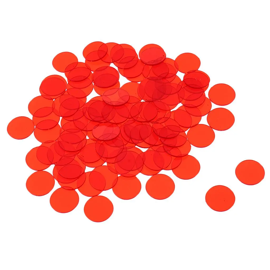 3/4 Inch Plastic Bingo Markers Chips Number Counters Pack of 100 Board Game Bingo Chips for Children