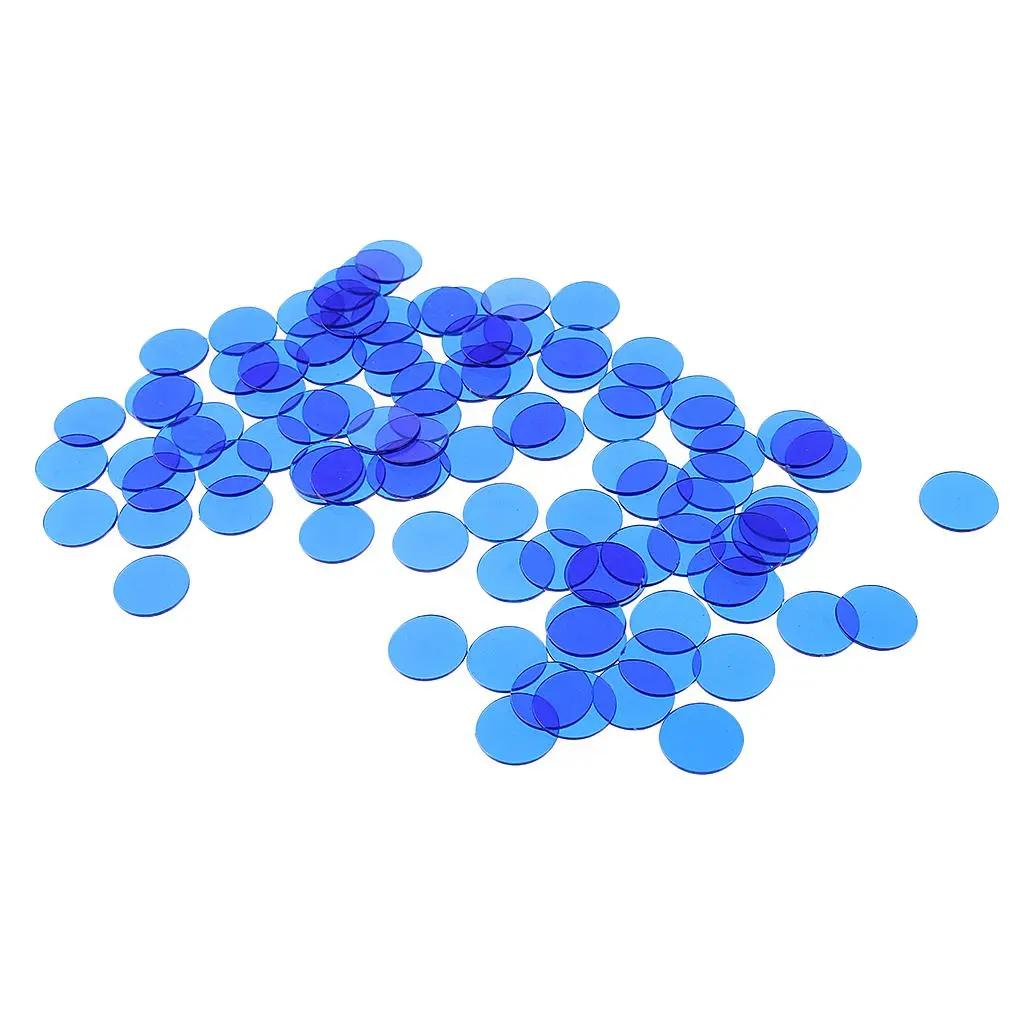 3/4 Inch Plastic Bingo Markers Chips Number Counters Pack of 100 Board Game Bingo Chips for Children