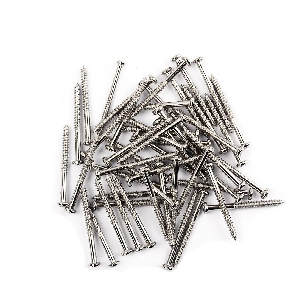 Tooyful 50 Pieces Bass Steel Guitar Pickup Mounting Screws for JB P90 Pickup Replacement Stringed Instruments Accessories