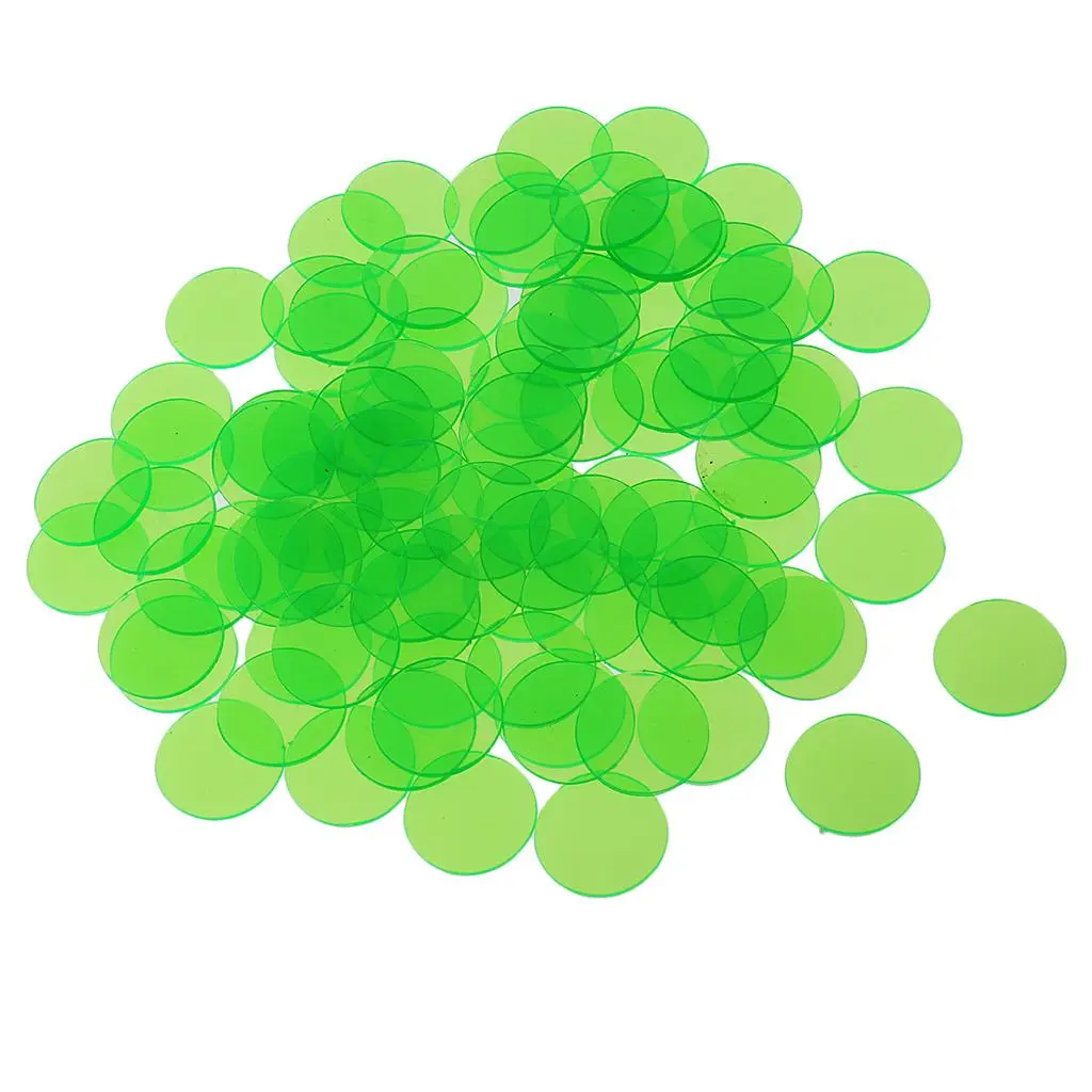 3/4 Inch Plastic Bingo Markers Chips Number Counters Pack of 100 Board Game Bingo Chips for Children