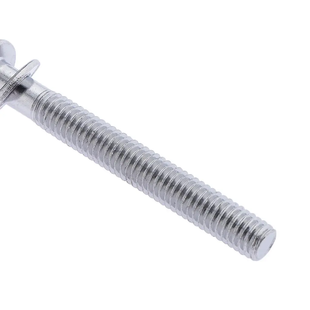 6pcs Drum Tension Rods Tension Screws Bass Drum Screws Set Bass Snare Drum Accessories, Made of Stainless Steel