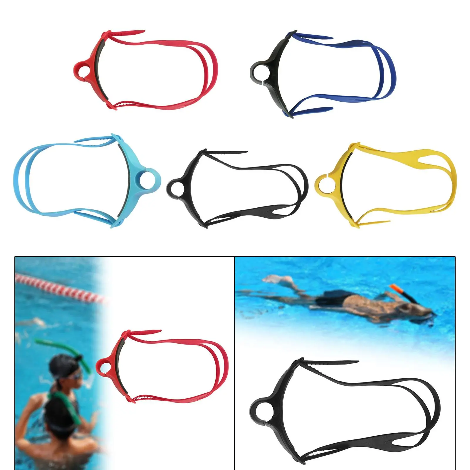 Snorkeling Head Strap for Diving Swim Replacement Silicone Universal Swim Gear Breathing Tube Fixed Accessories Adjustable