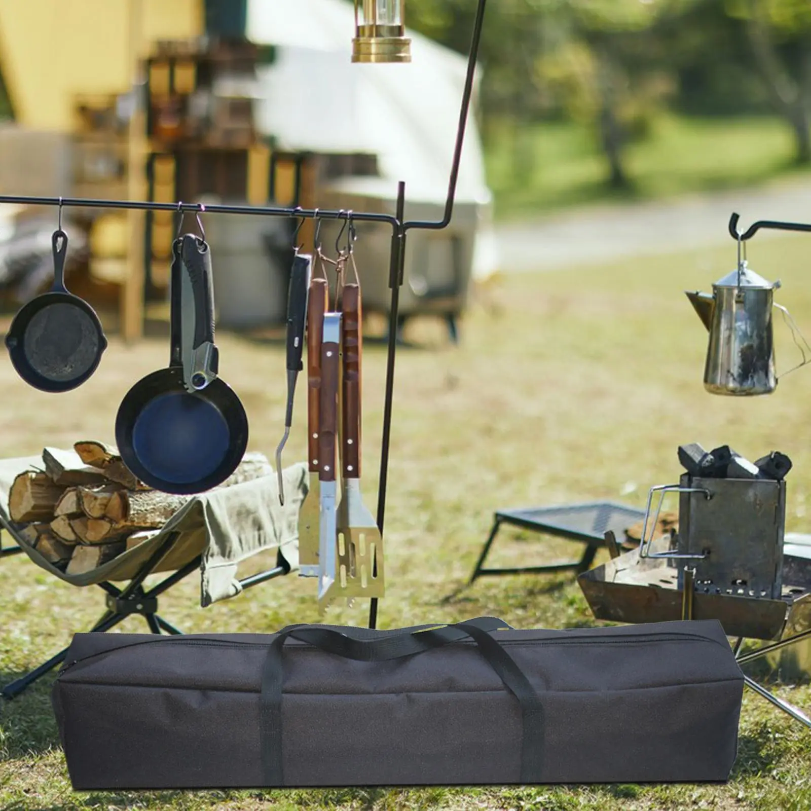 Tripod Carrying Case Bag Rack Bag Oxford Cloth Pouch Tent Pole Bag Carry Bag for Fishing Rod Camping Tripods Light Stands