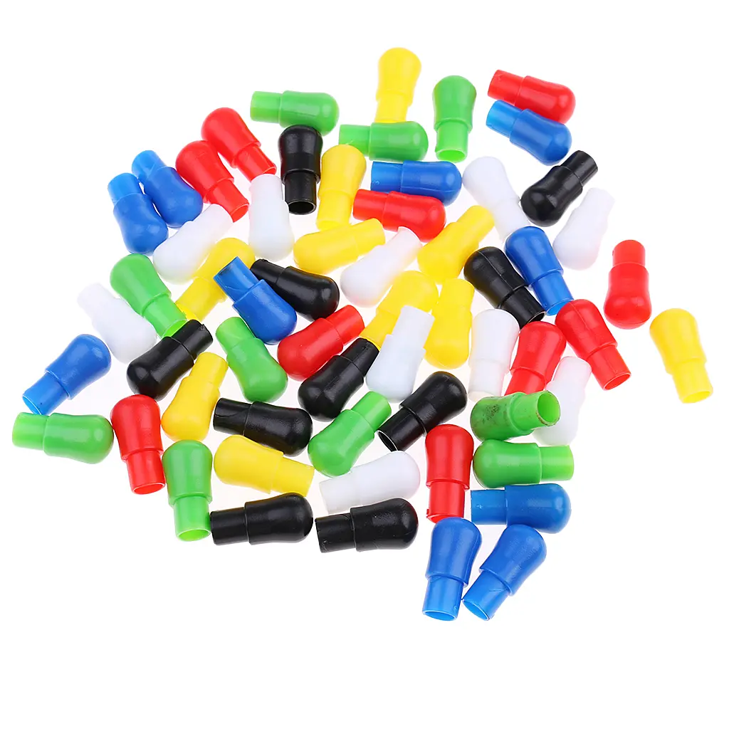 60 Pieces 23mm Mixed Color Replacement Traditional Wooden Chinese Checkers Pegs for Adult Kids Chinese Checkers Toys