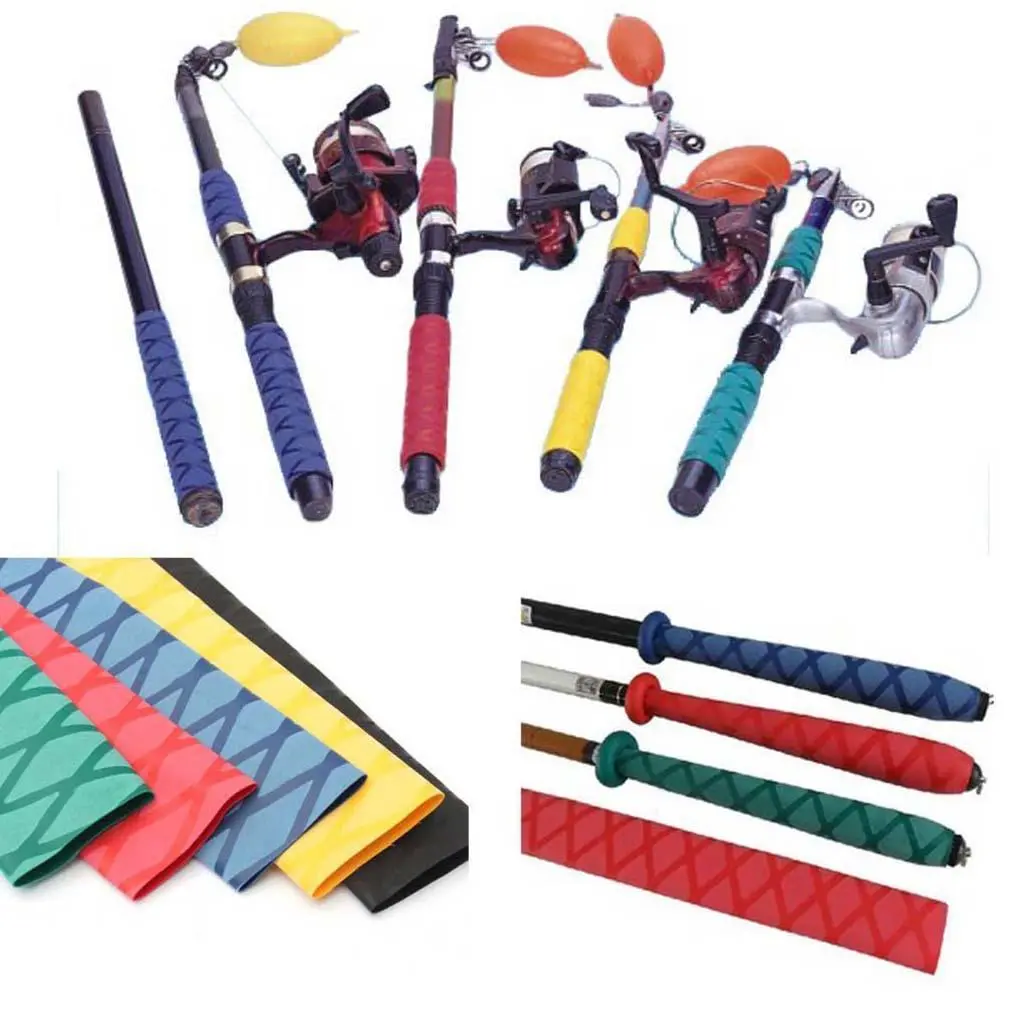 1m Heat Shrink Wrap Tubing for Fishing Rod Handle Grips Tennis Racket Rubberized Grip Cover for Sports Equipment Golf Clubs Tool