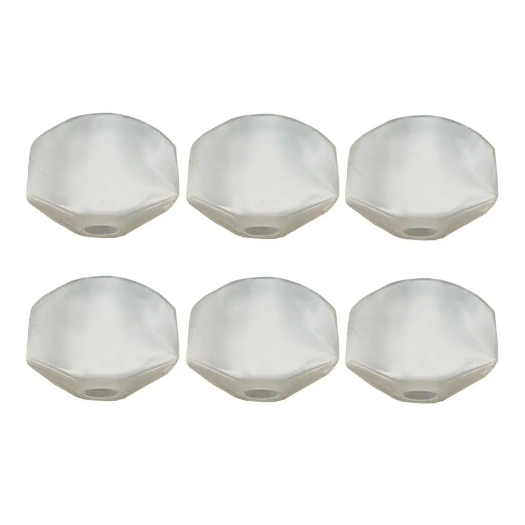 6 Pieces Plastic Guitar Tuning Pegs Keys Buttons Caps Knobs Acoustic Guitar Replacement Parts White Stringed Instruments