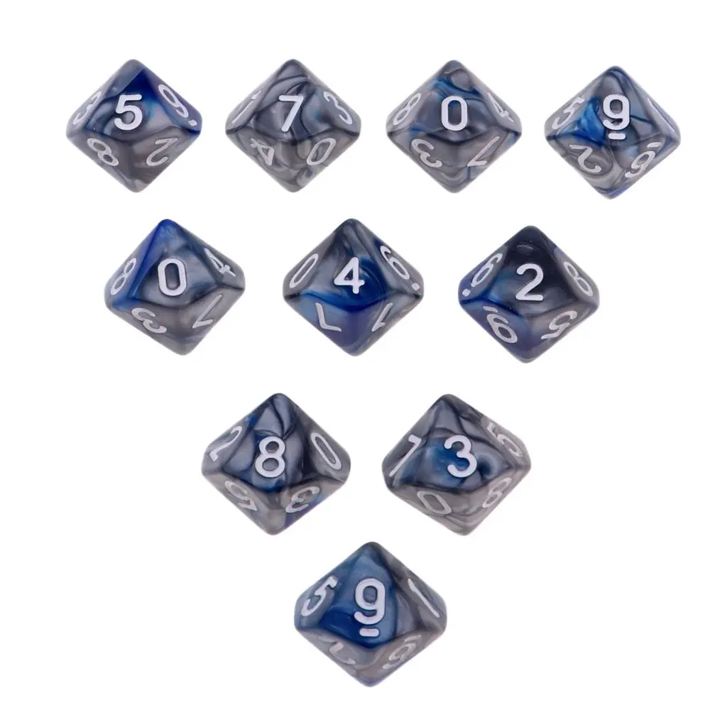 10pcs Ancient Multi sided dice set of 10 D10 RPG