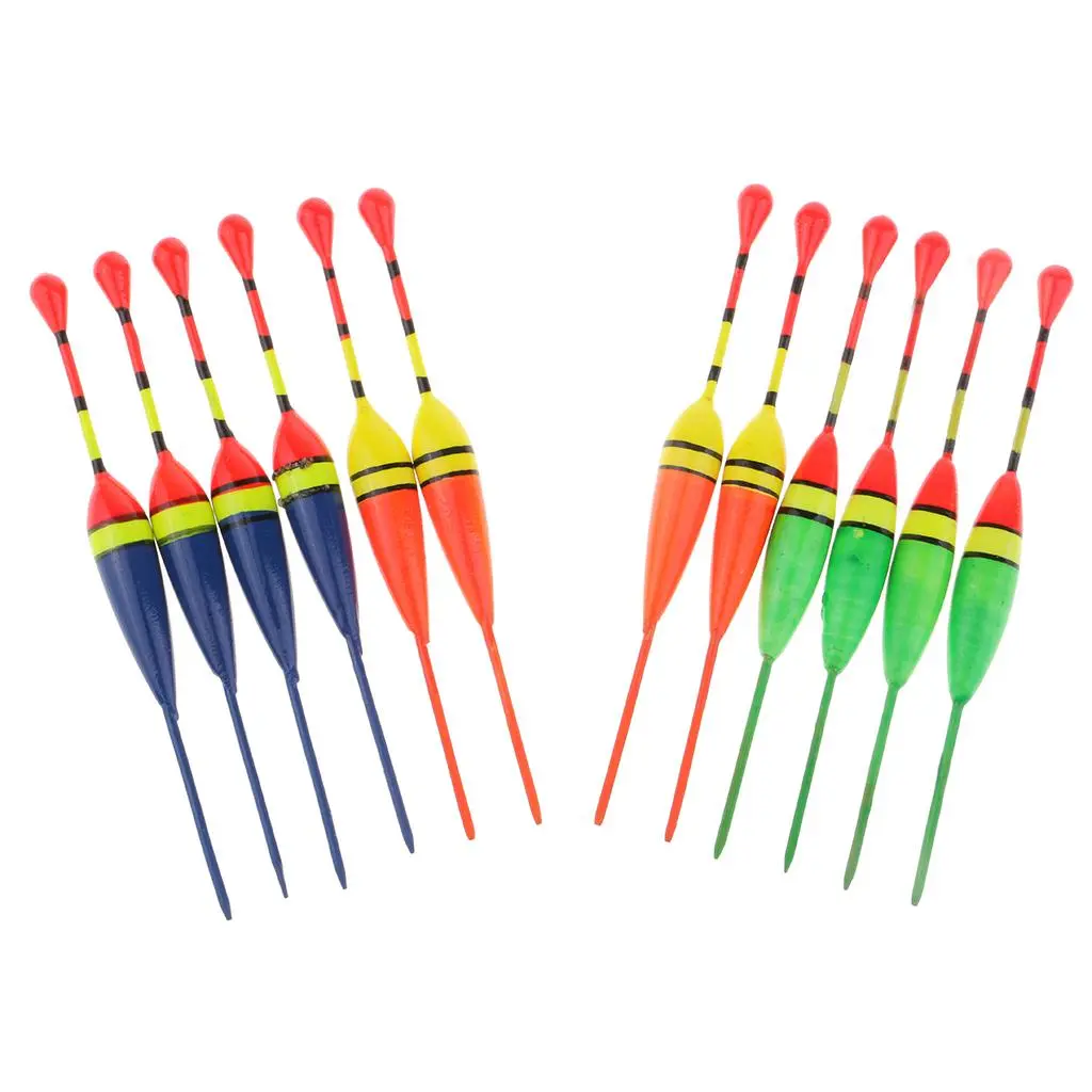 12pcs Ice Fishing Bobbers Wood Float Bobbers Vertical Fishing Buoys 4.33inch