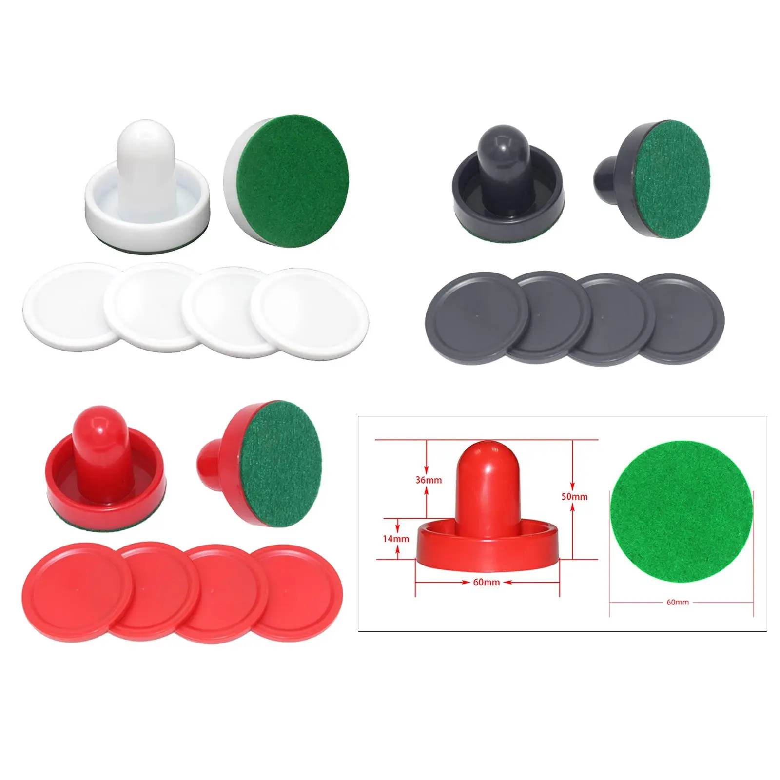 2PCS  Pushers and 4PCS Pucks Game Tables Goalies Equipment Accessories