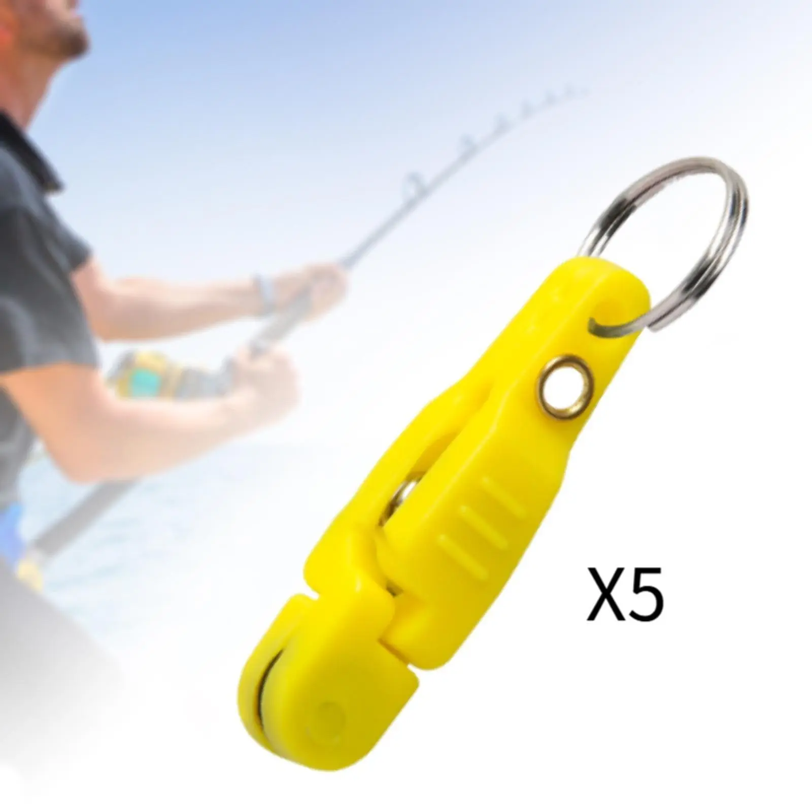 5 Pieces Heavy Tension Snap Release Clips for Weight Boat Fishing Downrigger with Key Ring for Kite Weight Downrigger ﻿ ﻿