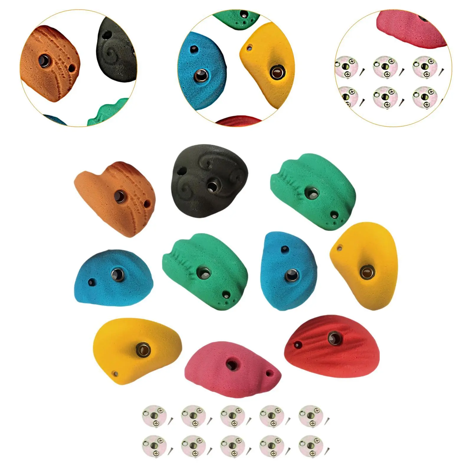 10x Rock Climbing Holds Rock Wall Climbing Kit Rock Wall Grips for Tree Climbing Outdoor Climbing Tree House Course Training