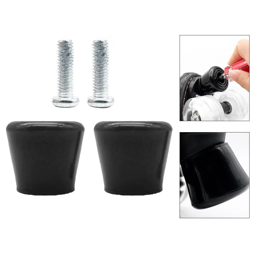 Pack of 2 Heavy Duty Roller Skate Brake Stoppers Anti-Slip Safety Toe Stoppers for Inline Skates Rollerblades Quad Skates Durabl