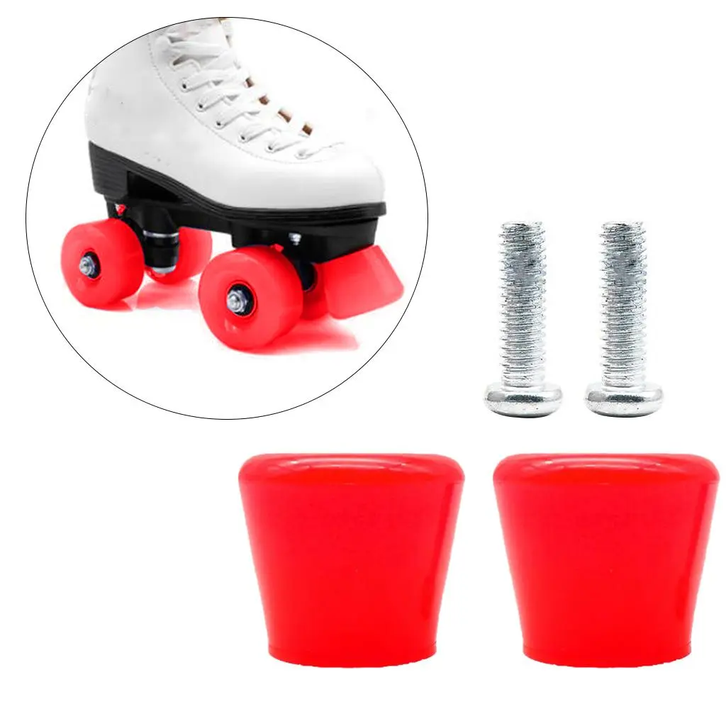 Pack of 2 Heavy Duty Roller Skate Brake Stoppers Anti-Slip Safety Toe Stoppers for Inline Skates Rollerblades Quad Skates Durabl
