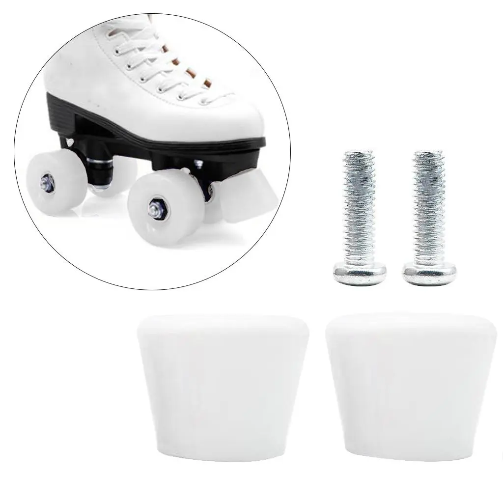 Pack of 2 Heavy Duty Roller Skate Brake Stoppers Anti-Slip Safety Toe Stoppers for Inline Skates Rollerblades Quad Skates Durabl