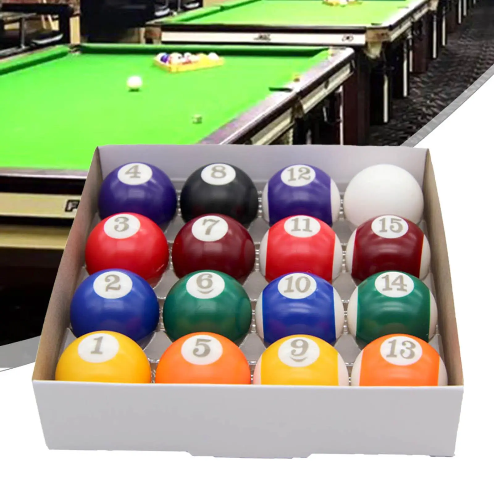 16x Billiard Ball Set 1.26'' Resin Pool Table Multipurpose Mini Pool Ball for Exercise Game Rooms Leisure Desktop Indoor