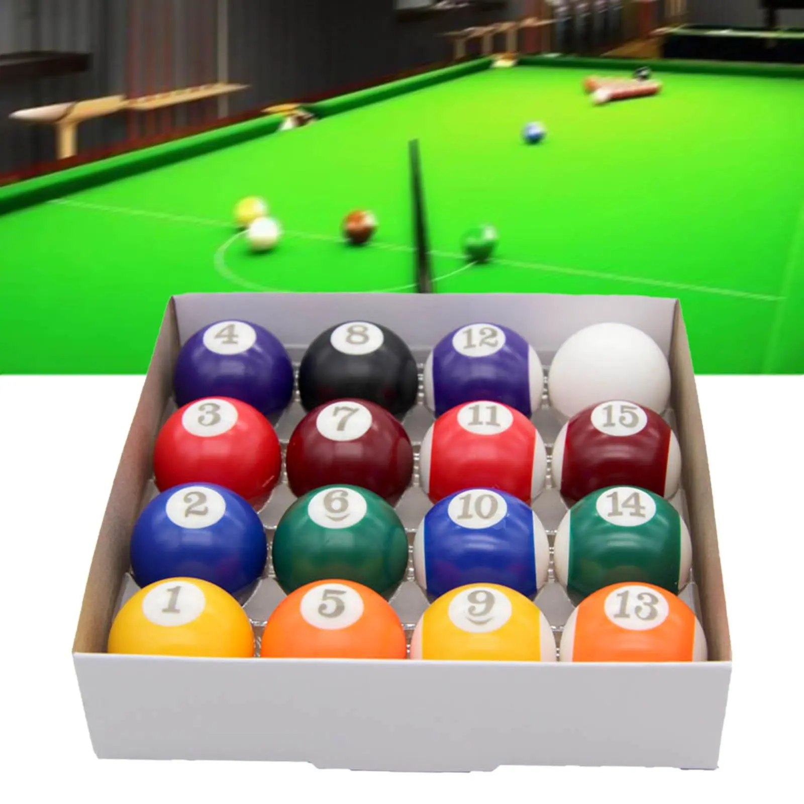 16x Billiard Ball Set 1.26'' Resin Pool Table Multipurpose Mini Pool Ball for Exercise Game Rooms Leisure Desktop Indoor