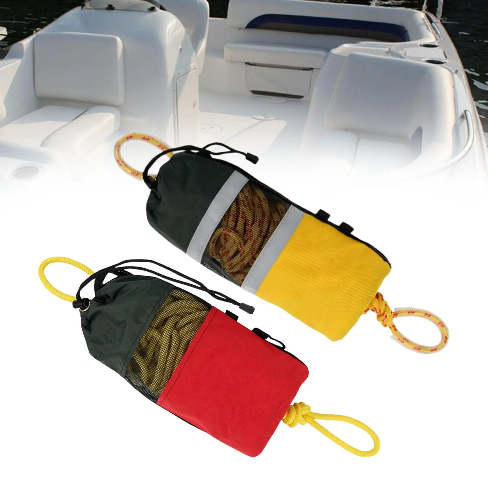 15M Throw Bag with Rope Water Rescue Throw Bag for Kayak Yacht Sailing Buoyant Emergency Safety Rope for Swimming Activities
