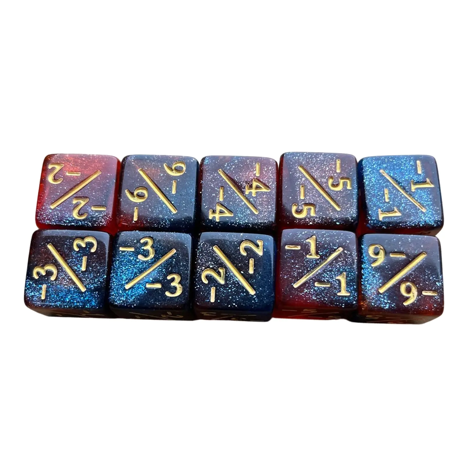 10pcs Symbol Dice Double Colors Math Counting Teaching Add Subtract Dice Digital Dice Dice Acrylic Six Sided Teaching Tool