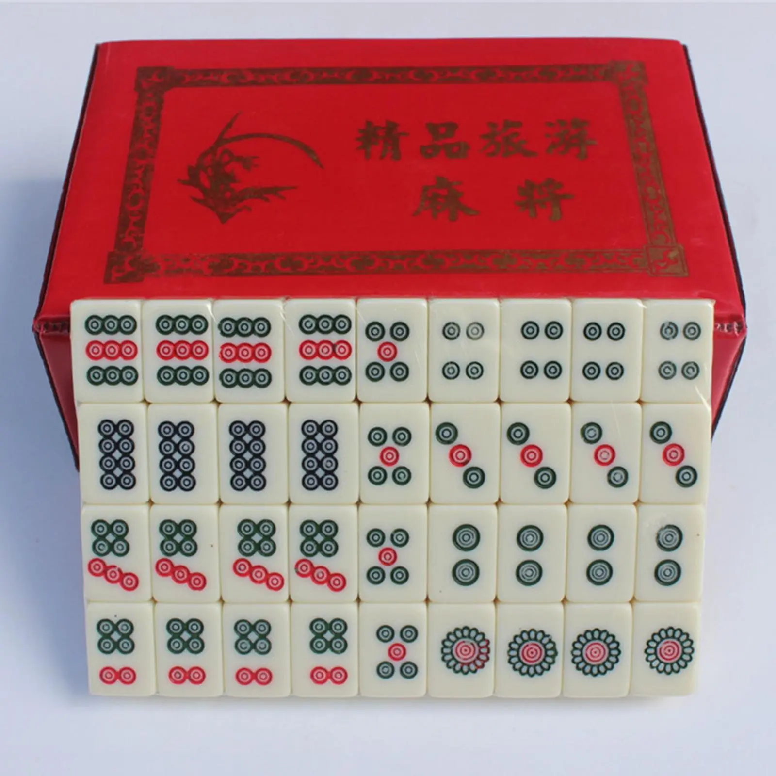 Small Chinese Mahjong Game Set Board Game mahjong with Storage Box Traditional Tiles Game and 2 Blank Tiles for travel