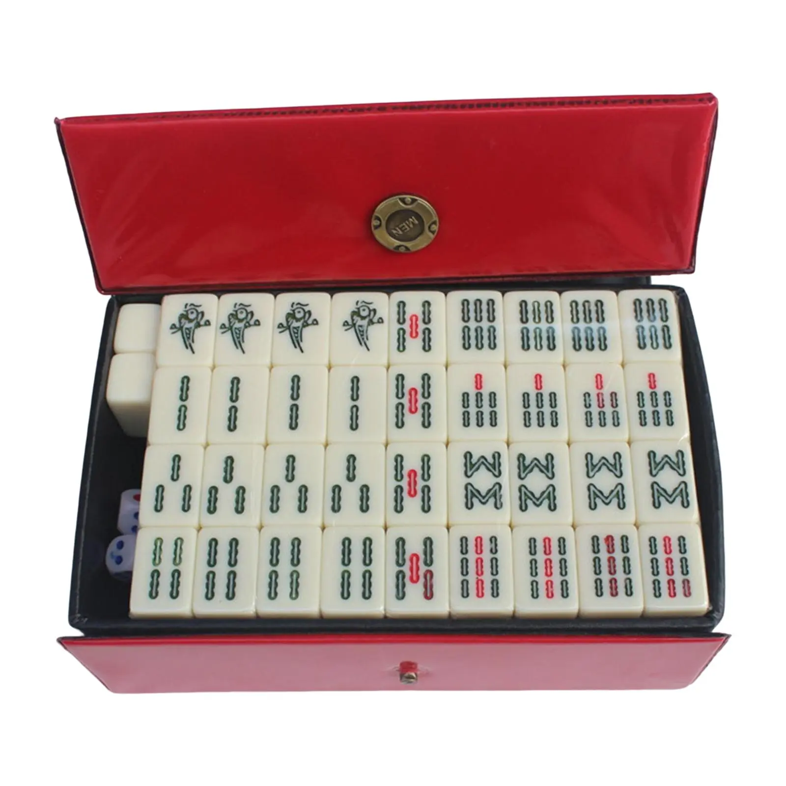 Small Chinese Mahjong Game Set Board Game mahjong with Storage Box Traditional Tiles Game and 2 Blank Tiles for travel