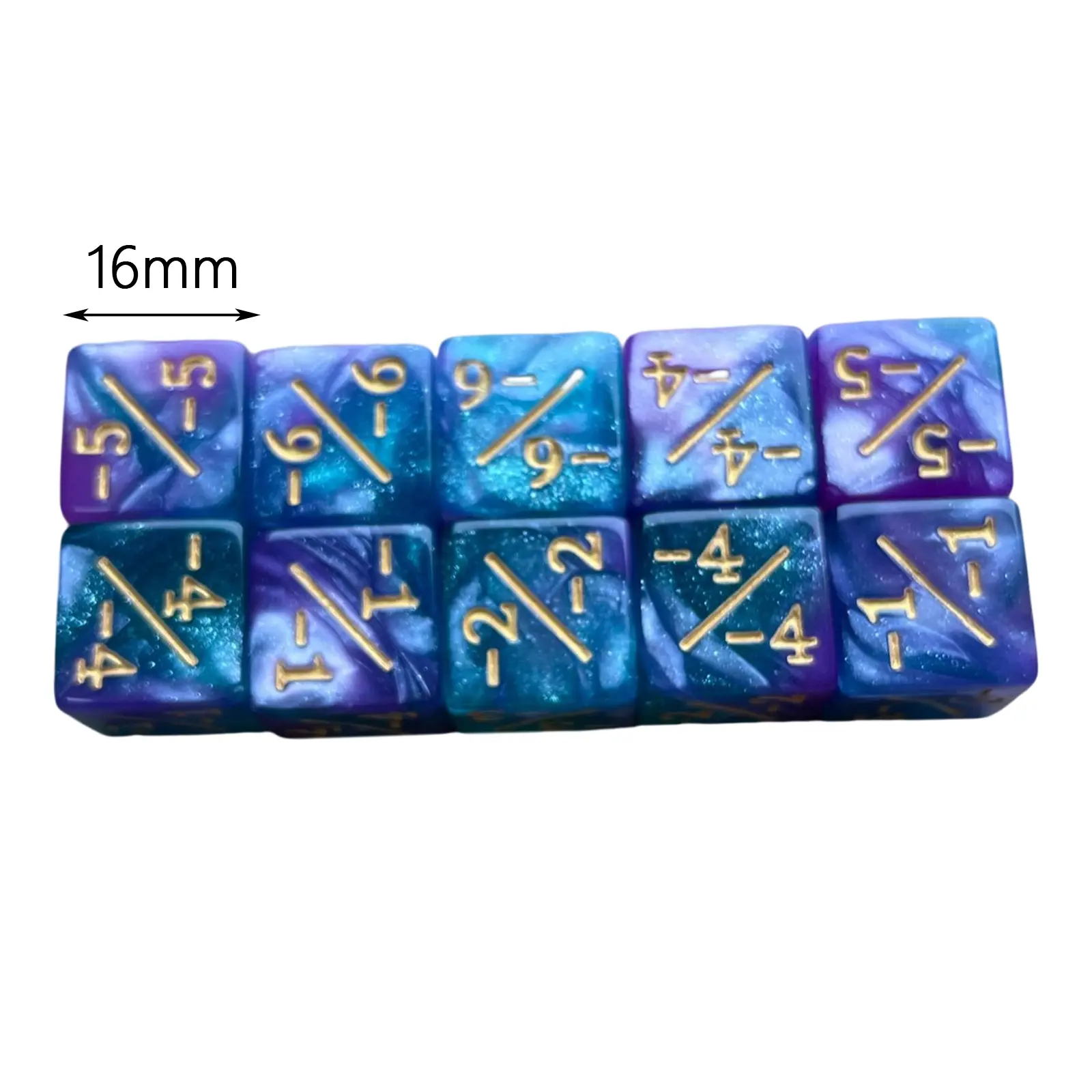 10pcs Symbol Dice Double Colors Math Counting Teaching Add Subtract Dice Digital Dice Dice Acrylic Six Sided Teaching Tool