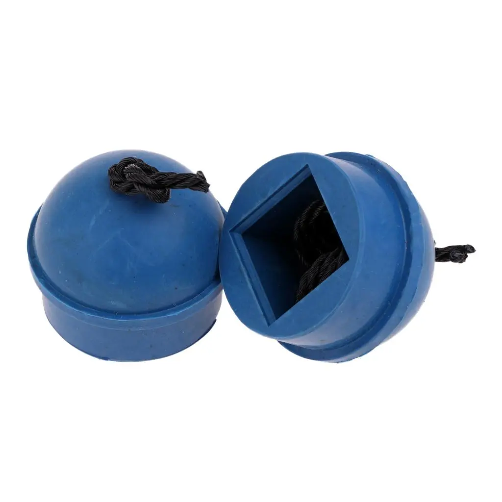 2 Pieces Pool Snooker Billiard Cue Pool Table Chalk Holder Blue Rubber Holder With String Attachment