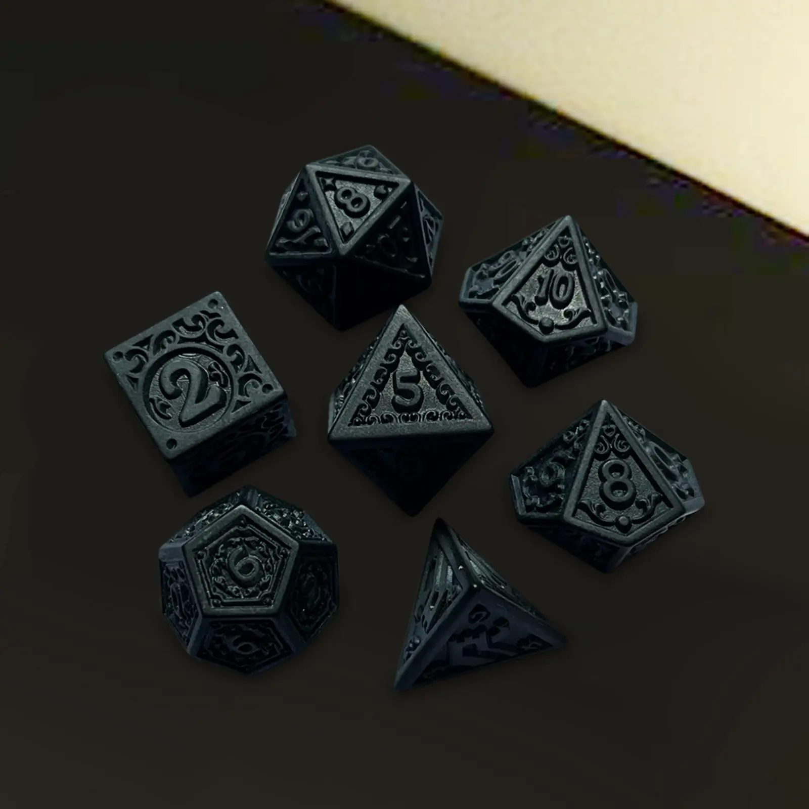 7x Polyhedral Dice Crafts Tabletop Game Handmade Party Retro Style Gift Family Gatherings Collection Multisided Dice