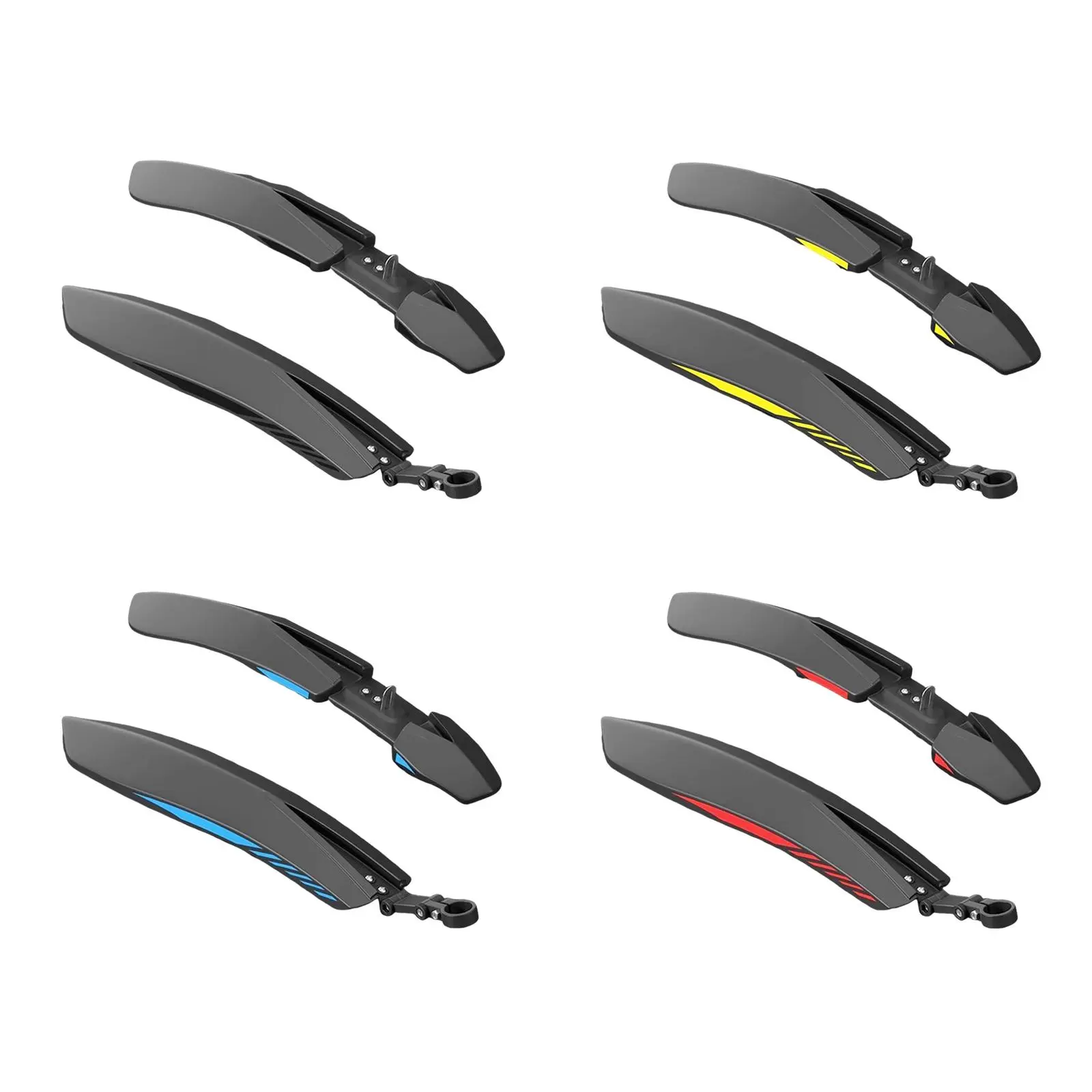 Bike Front Rear Fenders Universal Repair Replacement Thicken Easy to Install Bike Mudguards for Mountain Bikes 24-26-27.5 Inches