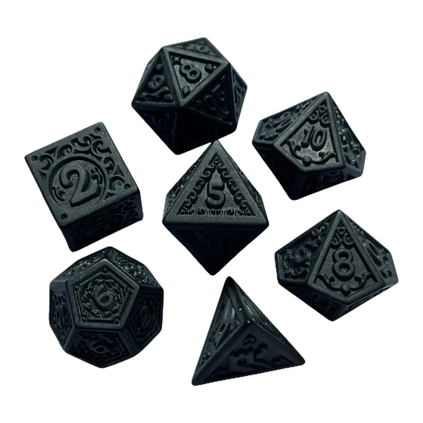 7x Polyhedral Dice Crafts Tabletop Game Handmade Party Retro Style Gift Family Gatherings Collection Multisided Dice