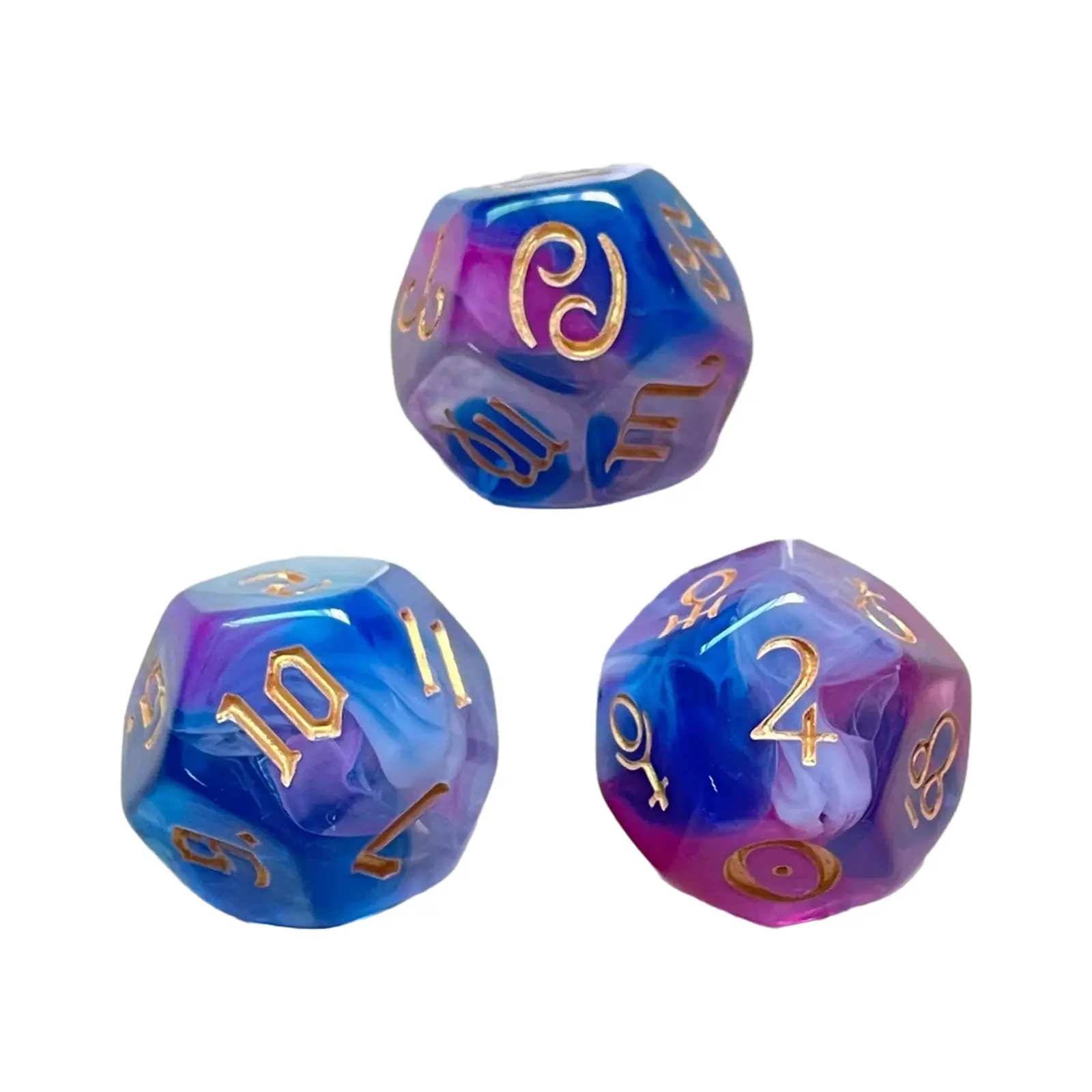 3pcs 12-sided Astrology Dice for Constellation Divination Toys Leisure And Entertainment Toys For Party Game Role Playing Game