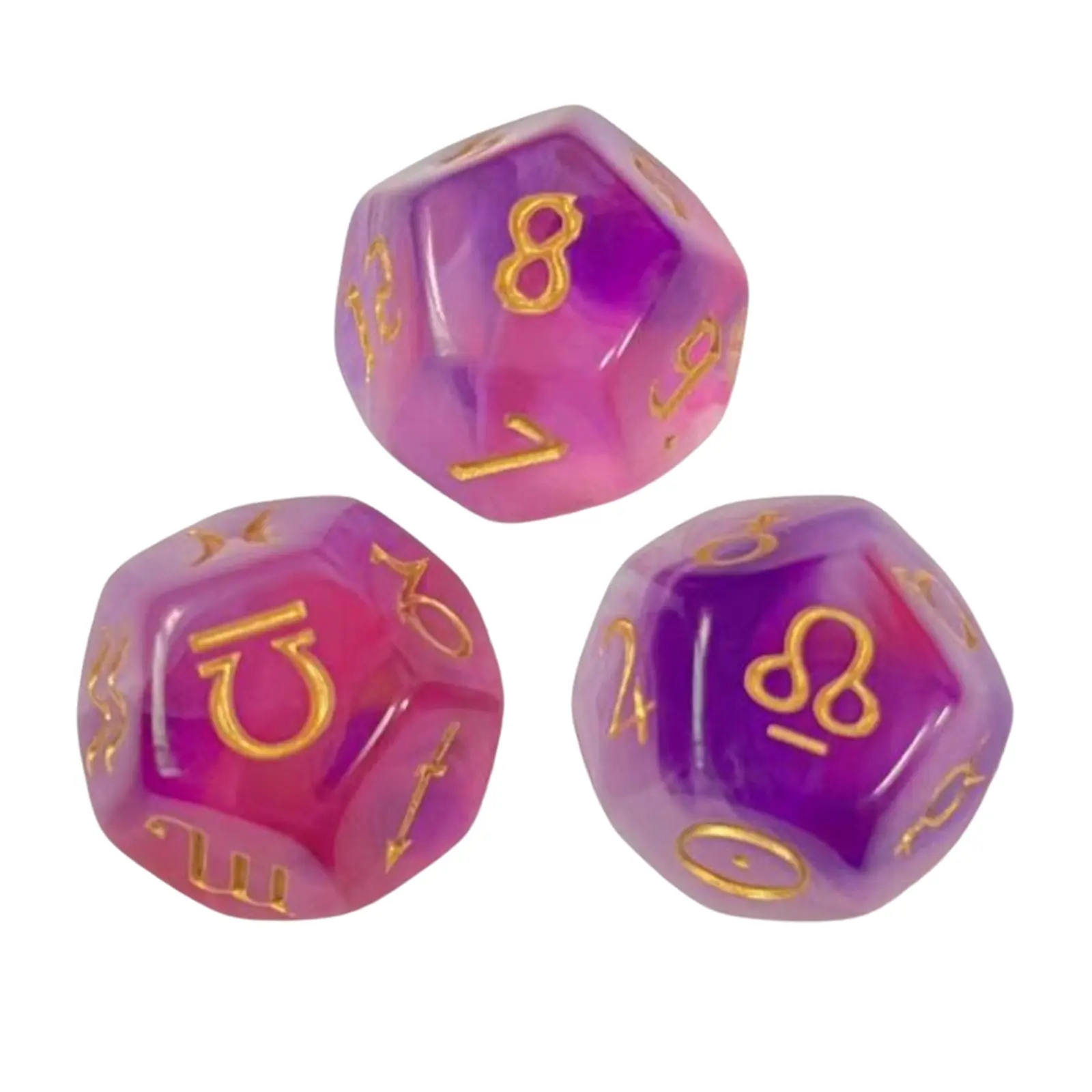 3pcs 12-sided Astrology Dice for Constellation Divination Toys Leisure And Entertainment Toys For Party Game Role Playing Game