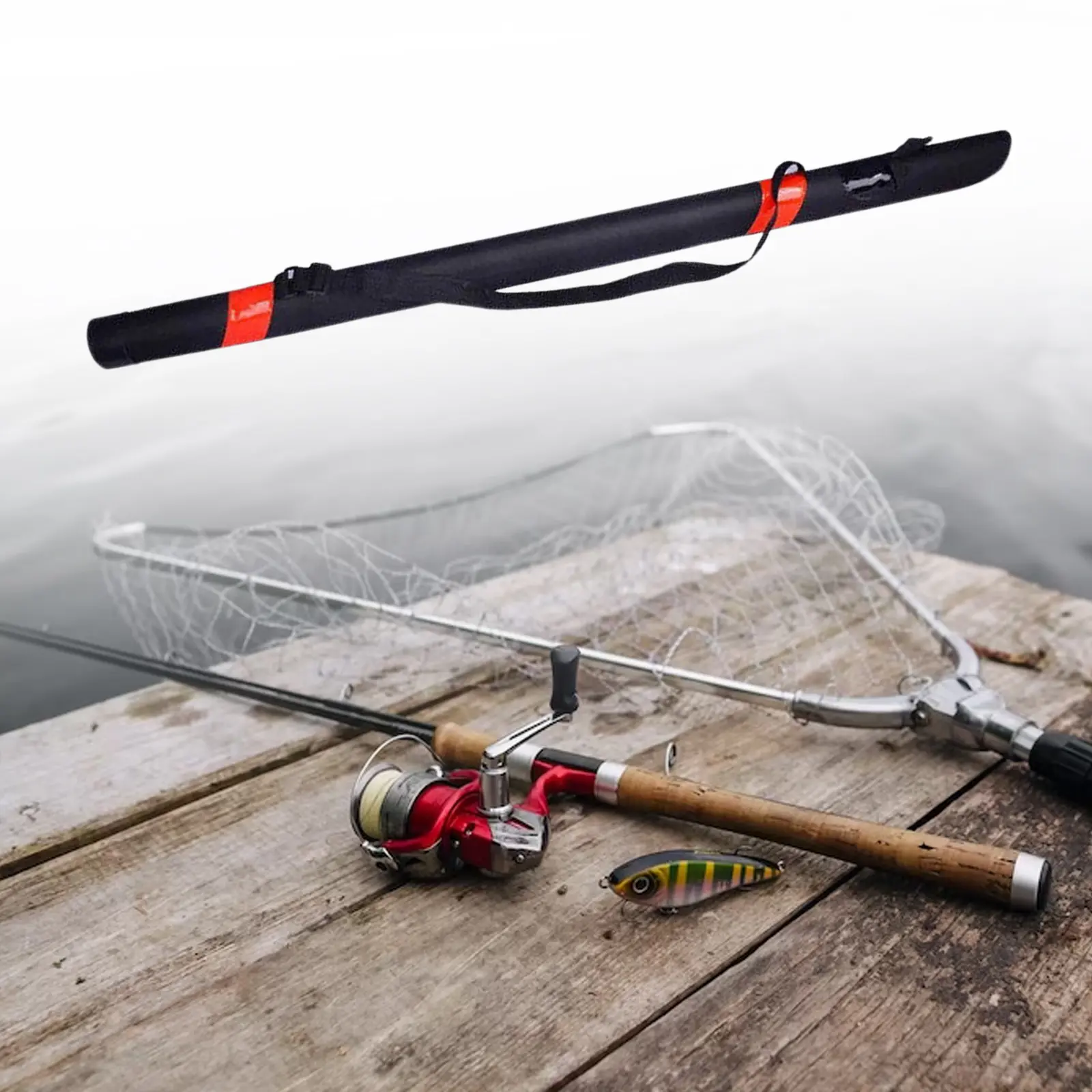 Fishing Rod Bag Gear Bag Hard Shell Waterproof Platform Portable Fly Fishing Rods Case Protective Cover Carrier Bag Portable