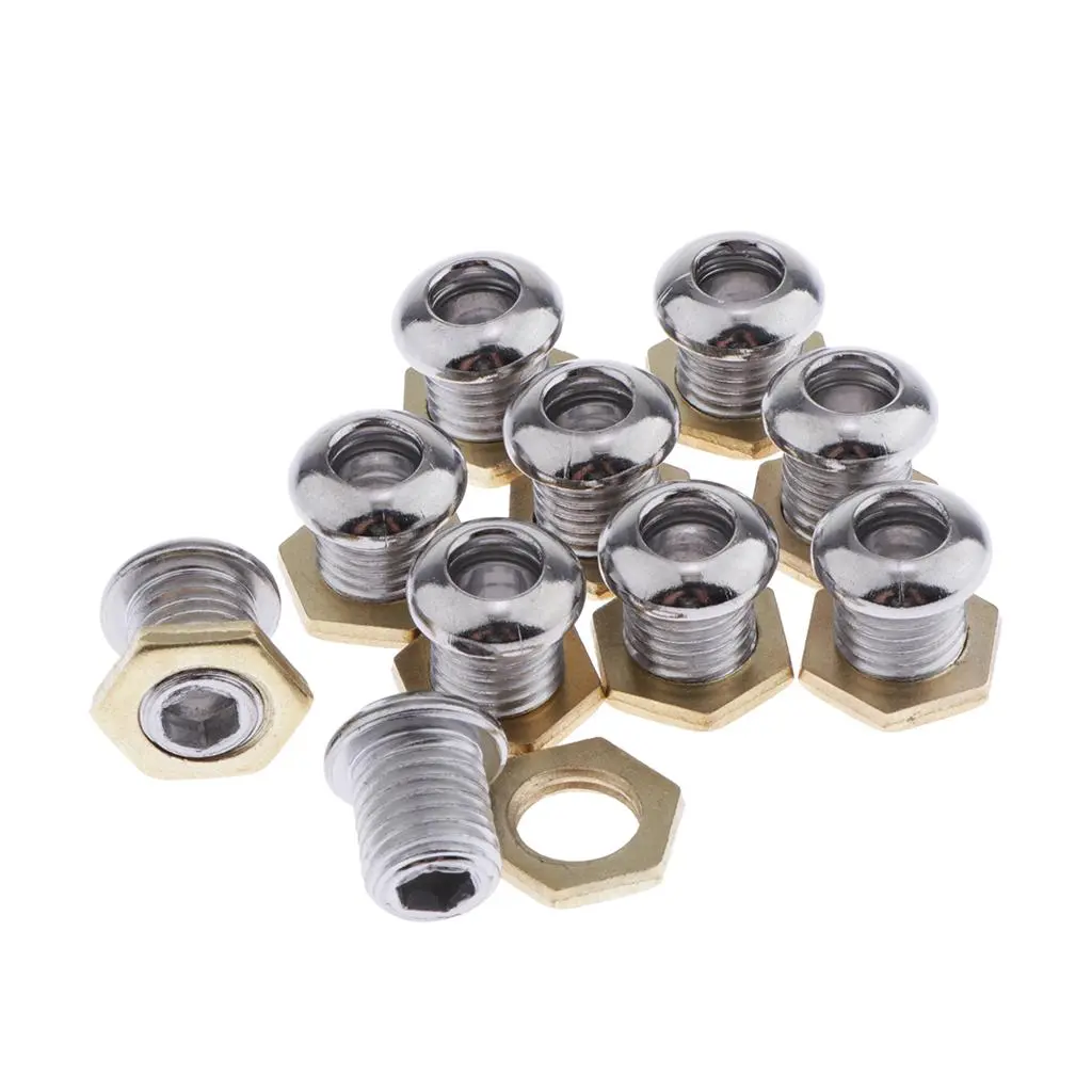 10 Pcs Chrome 1/2' Die Cast Drum Air Vent Part for Bass Tom Snare Drum Kit Percussion Musical Instruments Accessories