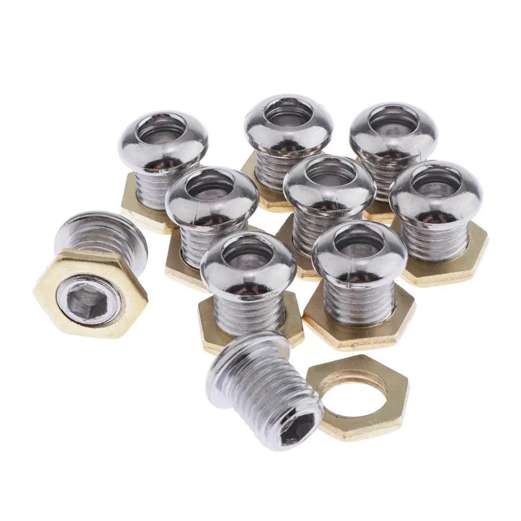 10 Pcs Chrome 1/2' Die Cast Drum Air Vent Part for Bass Tom Snare Drum Kit Percussion Musical Instruments Accessories