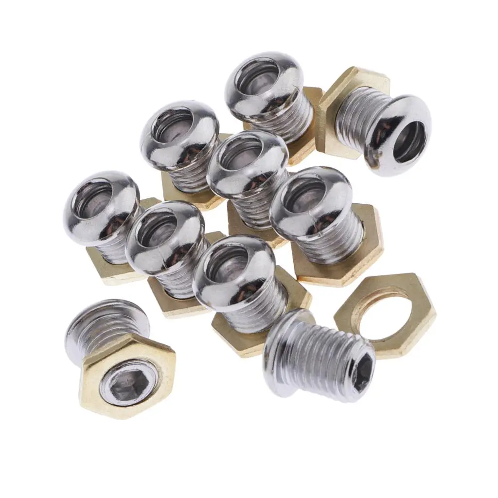 10 Pcs Chrome 1/2' Die Cast Drum Air Vent Part for Bass Tom Snare Drum Kit Percussion Musical Instruments Accessories