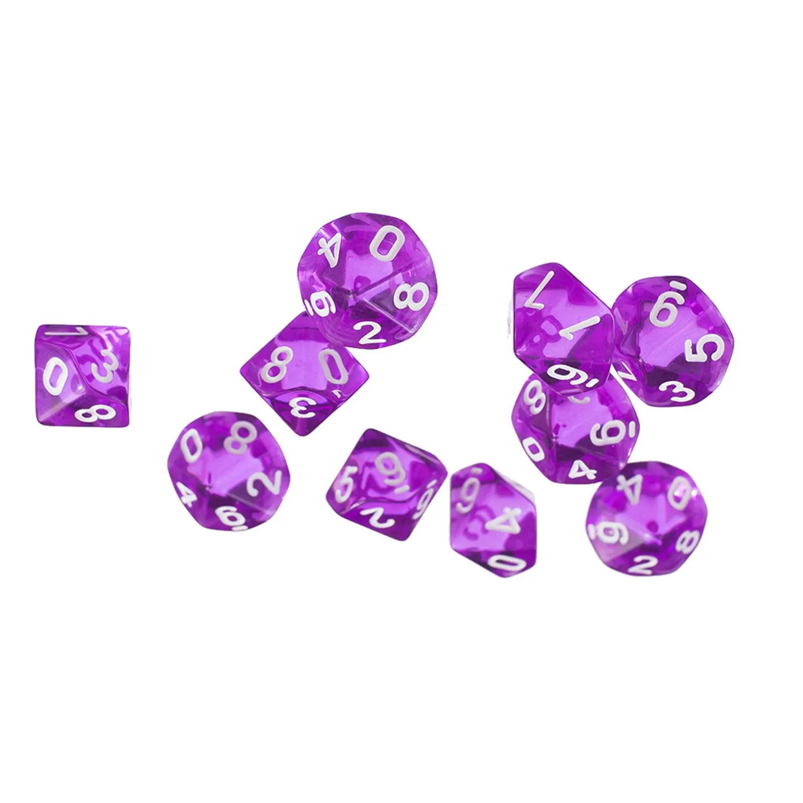D10 Ten Sided Gem Dice for RPG Dragons Games Set of 10 Dice