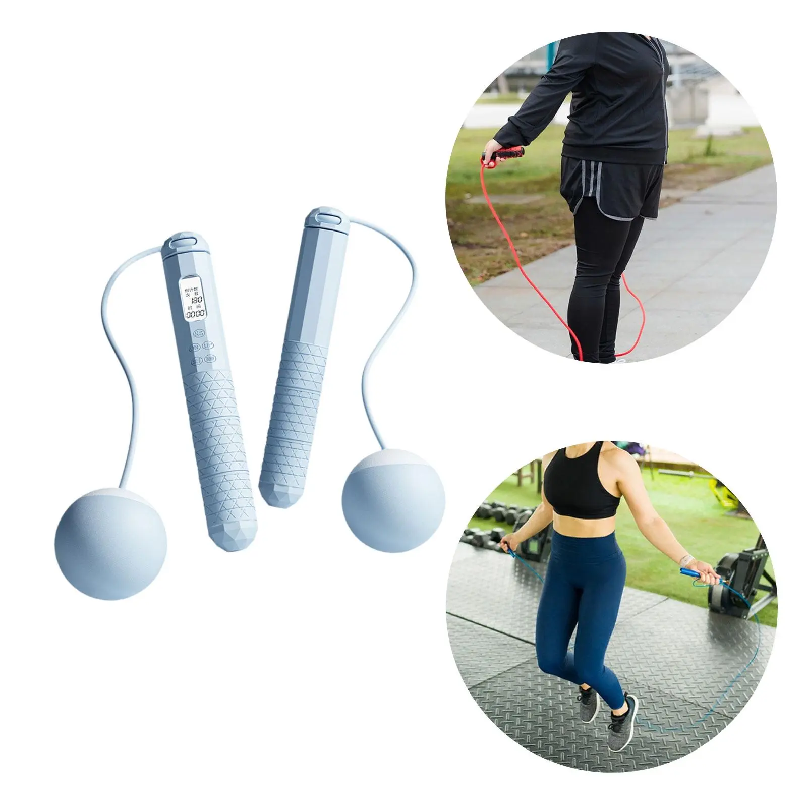 Cordless Skipping Rope Fitness Specific Intelligent Timing and Counting Weight-bearing Ball Professional Night Vision Screen