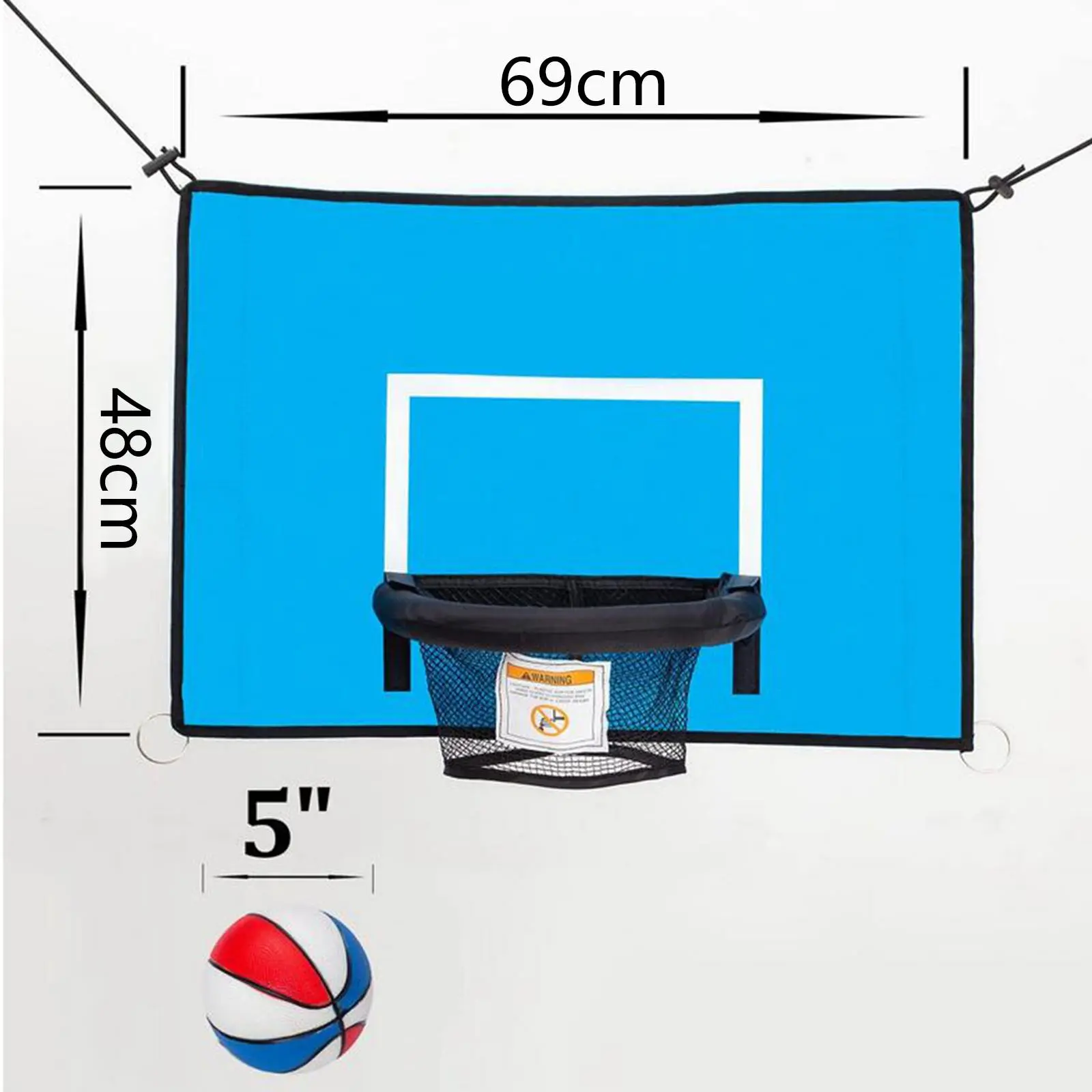 Universal Baseboard Adjustable Ropes Trampolines Basketball Hoop Attachment Basketball Goal for Game Children Outside Playing